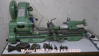 Myford ML7R lathe serial number KR143820 with Newton Tesla variable speed controller [upl. by Bui]