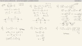 Kurs  matura podstawowa  wartość bezwzględna [upl. by Hsejar870]