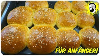 Die PERFEKTEN Hamburger BUNS selber machen REZEPT 🍔🤤👌  Pommes Män [upl. by Quartas]