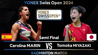 Carolina MARIN ESP vs Tomoka MIYAZAKI JPN  Swiss Open 2024 Badminton  Semi Final [upl. by Elletsyrk]