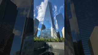 World Trade Center North Tower September 11 911 Memorial Pool and Freedom Tower New York City [upl. by Etnahc]