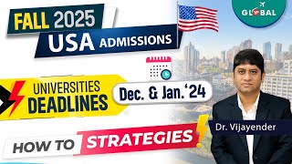 Deadline for MSPhD Program for USA Universities for Fall 2025 Admissions [upl. by Mlehliw403]