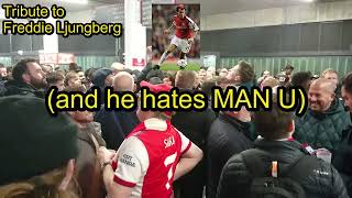 Arsenal Ashburton Army in the tunnel before beating Manchester United 20 Freddie Ljungberg tribute [upl. by Atteynad]