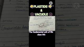 VACUOLE amp PLASTIDS in a plant cell ☘️The fundamental unit of life ☘️ class 9th☘️ chapter 5 [upl. by Fezoj912]