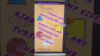 Math activity on shapes😍  circle ⭕ square and rectangle shapes shorts foryou like subscribe [upl. by Eniamahs]