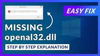 openal32dll Missing Error  How to Fix  2 Fixes  2021 [upl. by Harrad]