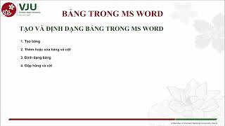 Session 04  Lesson 01  Bảng trong MS Word [upl. by Leahsim]