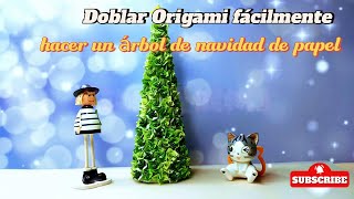 Sapin de Noël en origami  Plier un sapin de Noël en papier  Cadeau de Noël [upl. by Pascia]