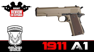 1911 A1 GOLDEN EAGLE Airsoft Review en Español  Test ShotampCrono [upl. by Suzanna107]