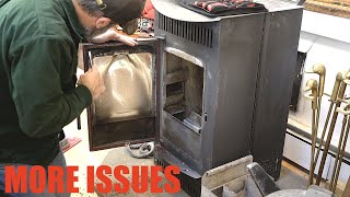 Pellet Stove Lazy Weak Flame Fix  Castle Serenity Shutting Down Issues Problems Wood Door Seal [upl. by Tillford396]