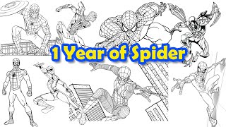 Special SPIDERMAN Coloring Pages  100 Videos in 14 Minutes of 1 Year Collection [upl. by Oenire]