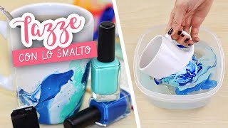 Come decorare le tazze con lo SMALTO tutorial semplicissimo  DIY Easy Nail Polish Murble Mug [upl. by Elem653]