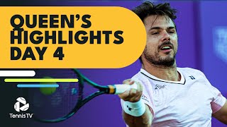 Wawrinka Faces Paul Berrettini Battles Kudla  Queens 2022 Day 4 Highlights [upl. by Gitlow205]