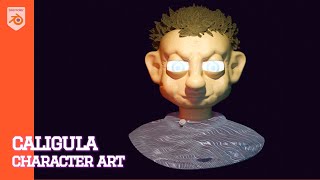 SCULPTING PROCESS  Modeling Roman Emperor Caligula character concept art [upl. by Elamef]