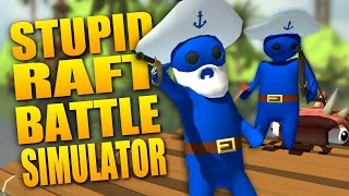 HUGE PIRATE BATTLE AT SEA  Stupid Raft Battle Simulator [upl. by Elledoj]