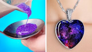 Comment utiliser la résine époxy et largile polymère pour créer des bijoux DIY incroyables 💍😃😍 [upl. by Brittani944]