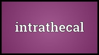 Intrathecal Meaning [upl. by Pentheas840]