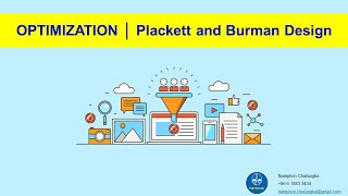 OPTIMIZATION  Plackett and Burman Design  21 November 2018 [upl. by Vasta]