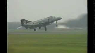 RAF Finningley Airshow 1992 RAF Phantom display taxing and take offmp4 [upl. by Ranilopa]