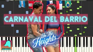 Carnaval del Barrio  In The Heights  Piano Accompaniment Tutorial Synthesia [upl. by Lalita245]