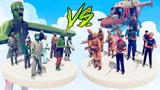 ZOMBIE TEAM vs MODERN MILITARY amp POLICE TEAM  Totally Accurate Battle Simulator TABS [upl. by Anika]