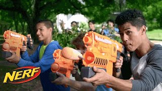 NERF Stunts  Dessert Double Demolishing wThe NStrike Elite Demolisher 2in1 Blaster [upl. by Anawaj]