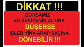 DİKKAT  BORSAMIZ BU SEVİYENİN ALTINA DÜŞERSE İŞLER YİNA ARAP SAÇINA DÖNEBİLİR  BIST BORSA KÂR [upl. by Ysdnil967]