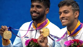 Chirag Shetty and Satwiksairaj Rankireddy win Gold medal in Asian Games [upl. by Ahsilem]