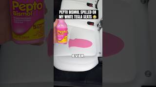 Pepto Bismol Spilled ALL OVER My White Tesla Seats 😭😫 [upl. by Welcy946]