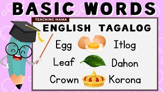 Learn Basic Words  Part 1  EnglishTagalog  For Preschool and Kinder  Teaching Mama [upl. by Zetroc204]