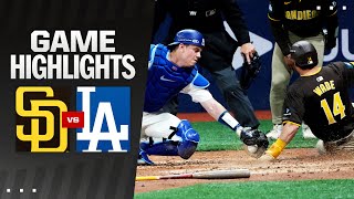 Padres vs Dodgers Game Highlights 32124  MLB Highlights [upl. by Ahsatan]