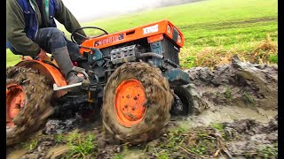 Kubota B 6000A small amp powerful Japanese tractorCold startDriftingPlowing4x4 RAW POWER 💨💥🚜 [upl. by Bunow242]