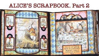 Alice in Wonderland scrapbook process video part 2 [upl. by Inaluahek246]