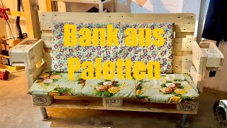 Bank aus Paletten bauen für Garten Terrasse Buscraft Lager diy Tutorial Heimwerker selber bauen [upl. by Bowen686]