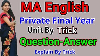 MA English Private Final Yearly Question Answer Trick 🔥🔥 Unit By Explain [upl. by Edwyna]