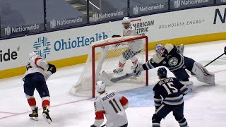 Korpisalo makes larcenous paddle save on Barkov [upl. by Liggitt]