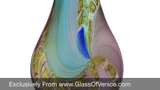 Battuto Murano Glass Vase Aqua Purple [upl. by Phillis416]