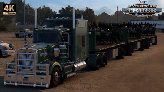 Triple trailer in Montana  Kenworth W900  4k  PNG  Early Autumn mod  American Truck Simulator [upl. by Enilav629]