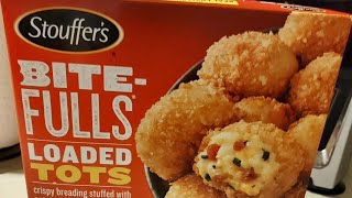 Mini HOWDY FOOD REVIEWS Stouffers BiteFulls Loaded Tots [upl. by Behah]