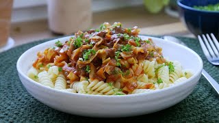 Spitzkohl Pasta á la quotBolognesequot Art mit Hackfleisch Tomaten Sauce  Rezept  Schnell  Einfach [upl. by Eirelav231]