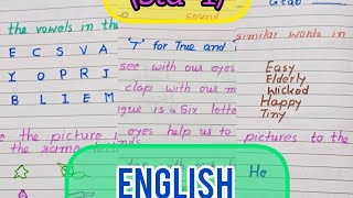 Class1 GRADE  1 ENGLISH WORKSHEETStd1 Latest Worksheet20242025 [upl. by Renwick]