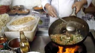 Chinese wok cooking  stir fried chicken with noodles [upl. by Merell338]