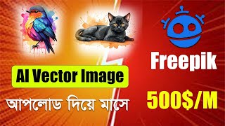 Ai দিয়ে ছবি বানিয়ে Freepik এ টাকা ইনকাম। Image Ready  Upload Process  Image Approve  A to Z [upl. by Nalyac]