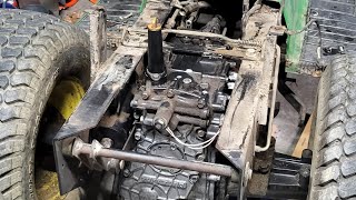 John Deere 445 k91 tuff torq rearend install and FAILmore problems to repair [upl. by Prissy472]