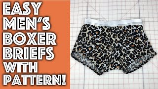 How to Sew Mens Boxer Briefs Easy Tutorial With Pattern  Sew Anastasia [upl. by Enyar]