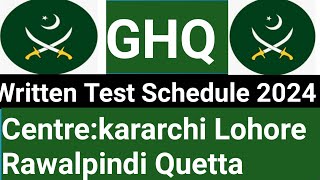 GHQ Civilian Jobs Written Test Schedule 2024 [upl. by Yeldarb893]