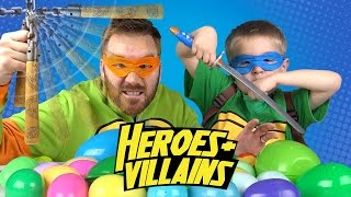 DadCity and Little Flash play Heroes and Villains Ninja Turtles Edition [upl. by Editha]