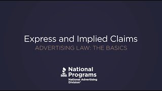 Truth in Advertising 101 Express and Implied Claims [upl. by Aidin869]