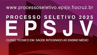 Sorteio Público do Curso Técnico em Saúde Integrado ao Ensino Médio da EPSJV [upl. by Sicular275]