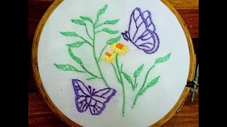 Beautiful Butterfly hand embroiderycross stitch stem stitch and many more [upl. by Quill269]